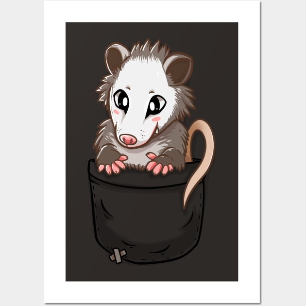 Pocket Cute Opossum Wall Art by TechraPockets